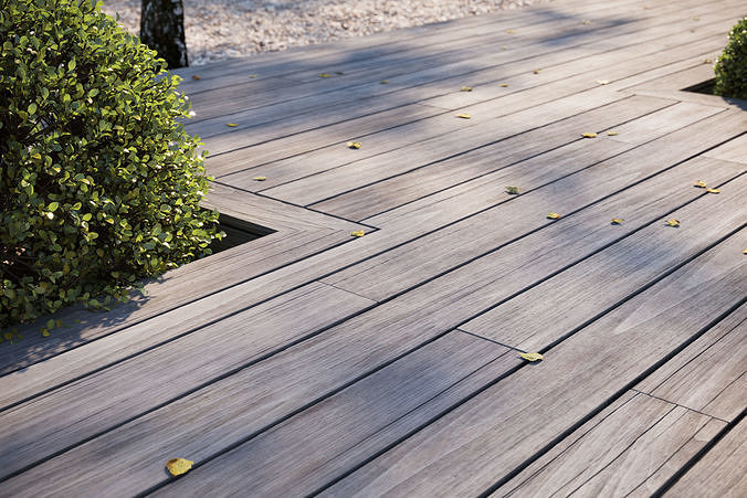 Siberian Larch grey decking texture 3D model