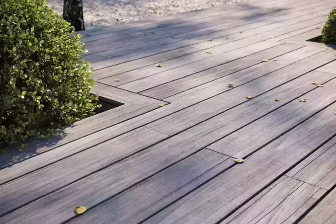 Siberian Larch grey decking texture 3D model