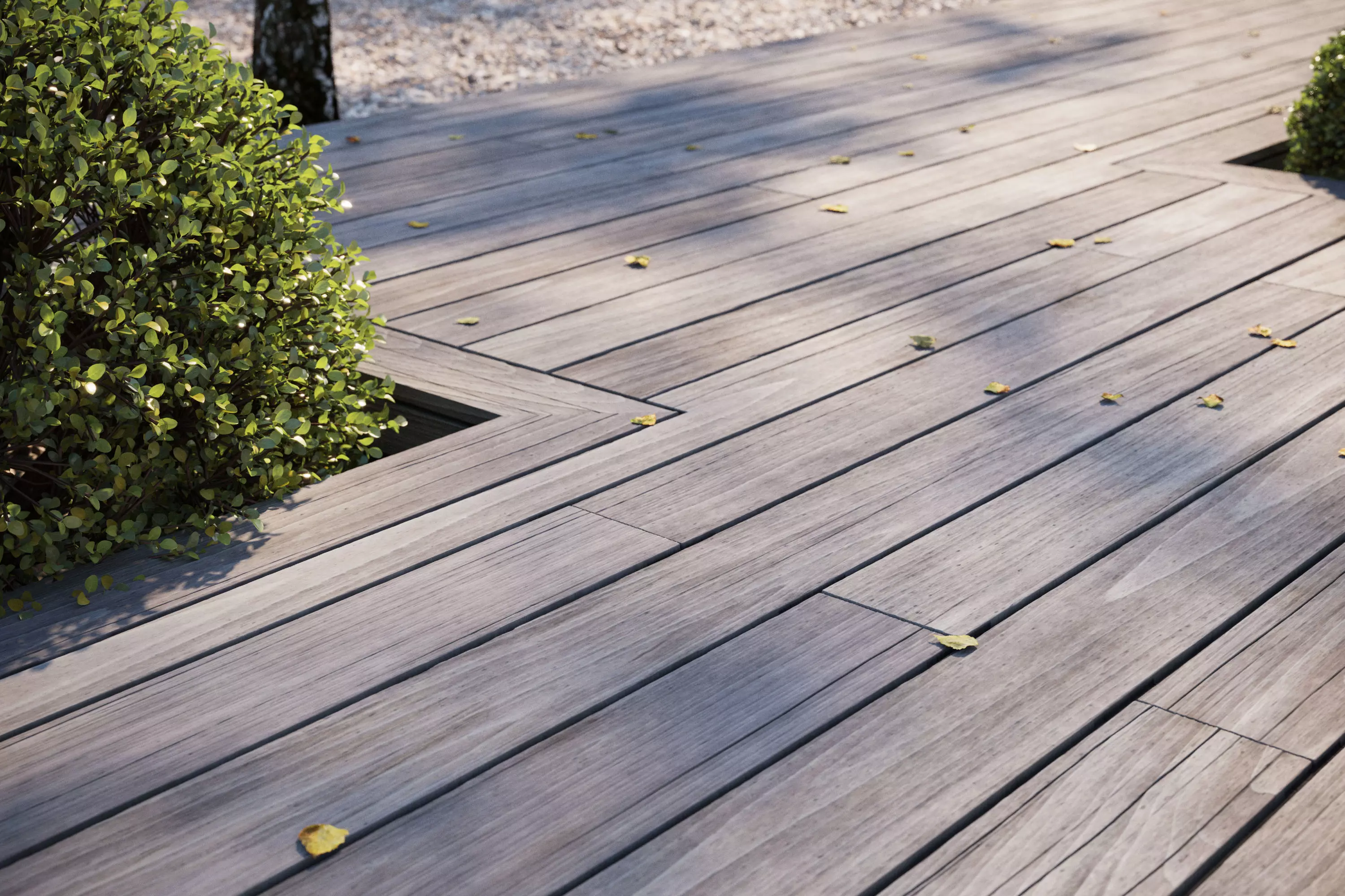 Siberian Larch grey decking texture 3D model