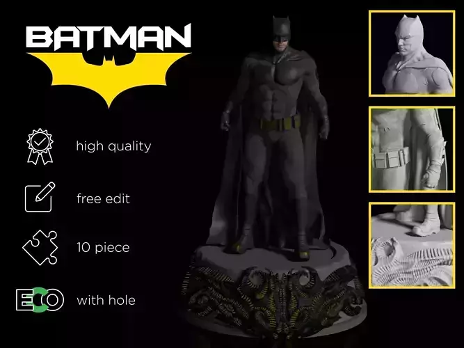 Batman figure Ben Affleck 3D print model