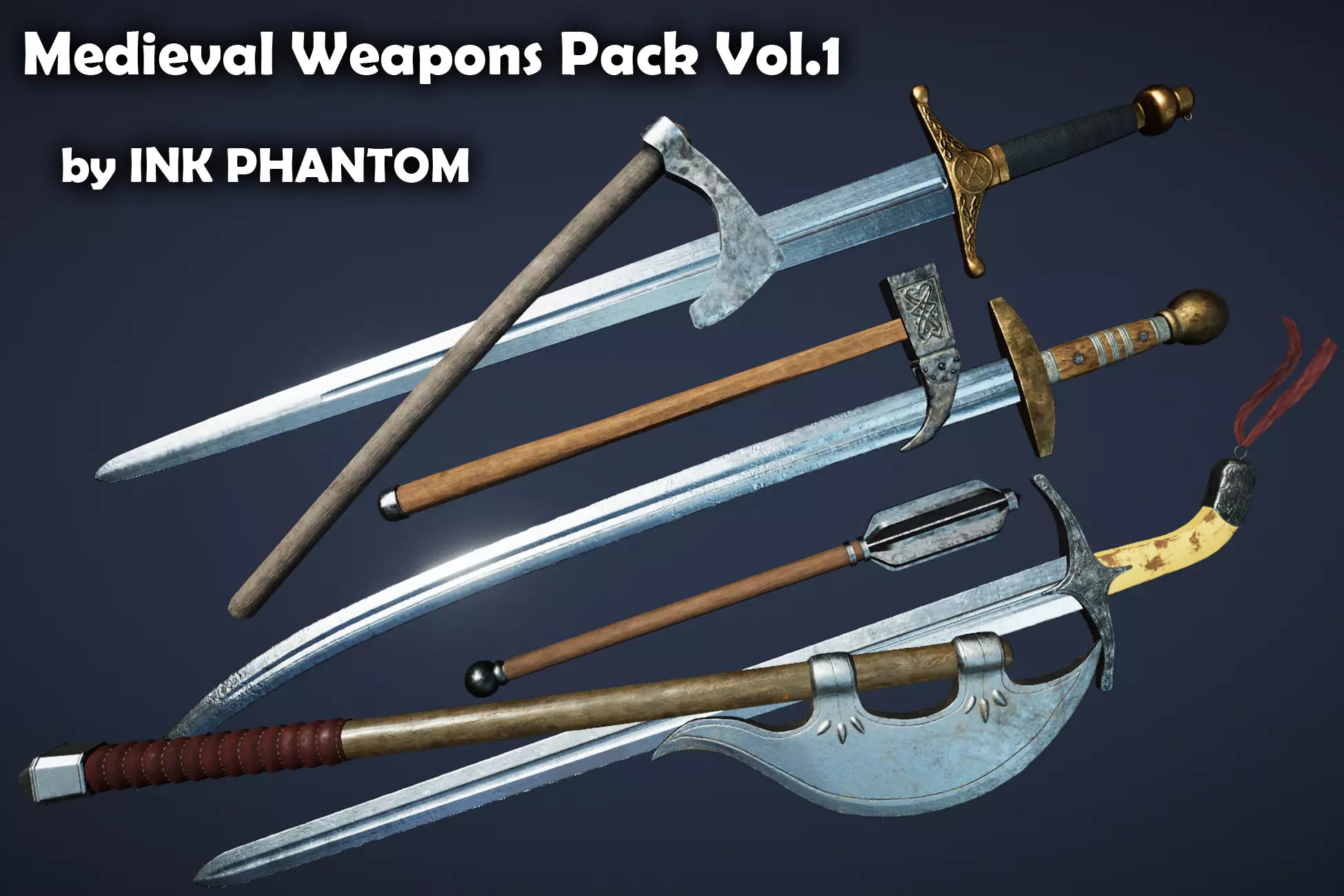 Medieval Weapons Pack Volume 1 by Ink Phantom Low-poly 3D model_0