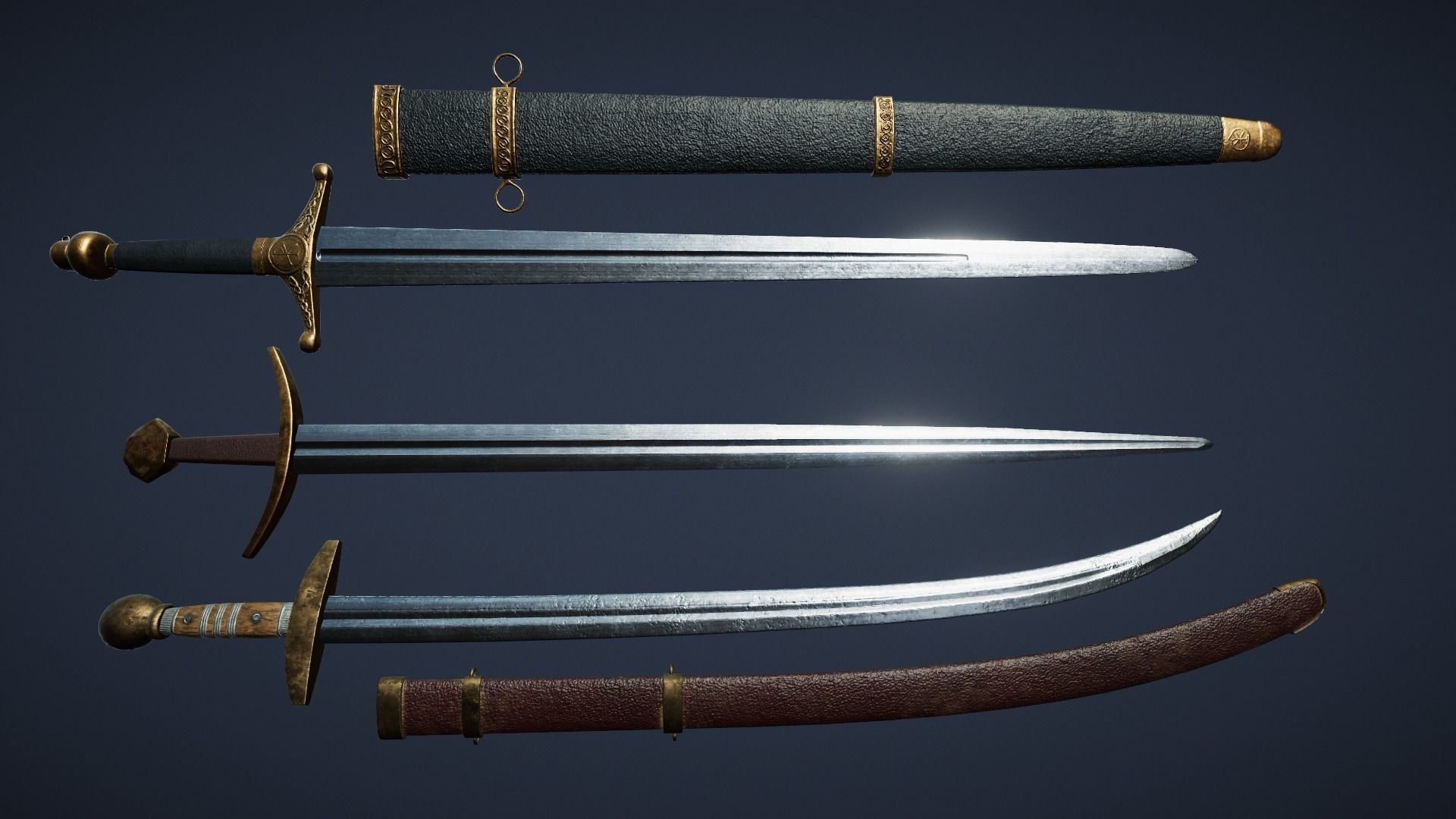 Medieval Weapons Pack Volume 1 by Ink Phantom Low-poly 3D model_1