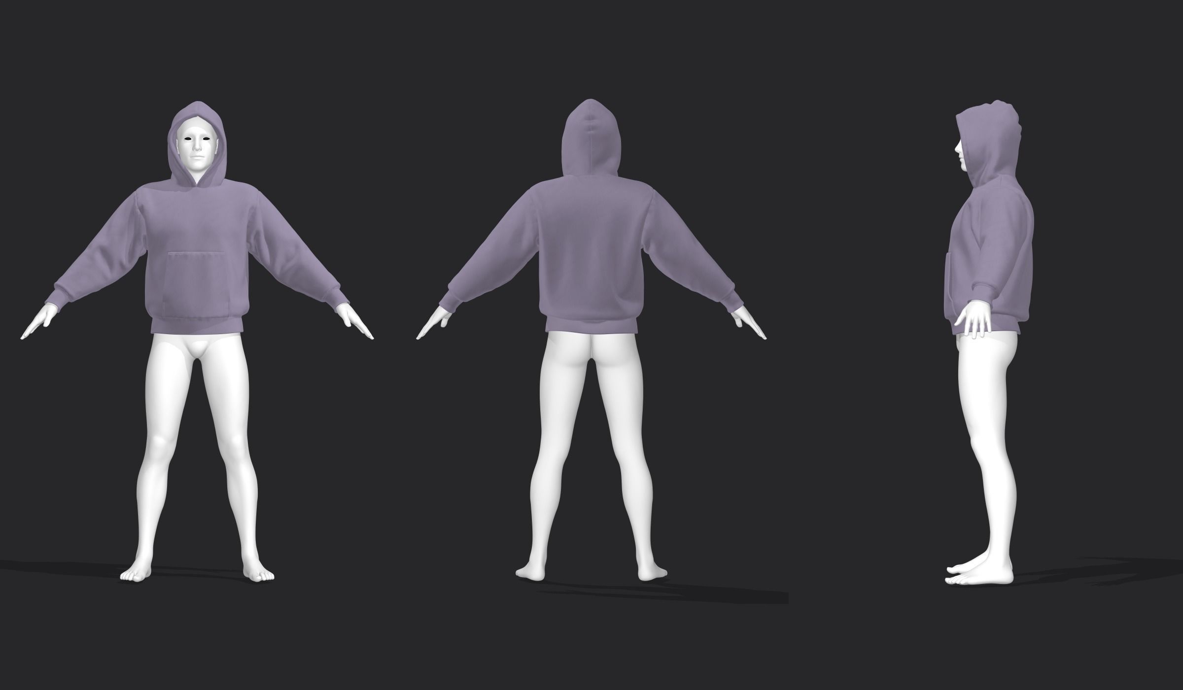 HEAVYWEIGHT HOODIE genesis8 highpoly 3D model_3