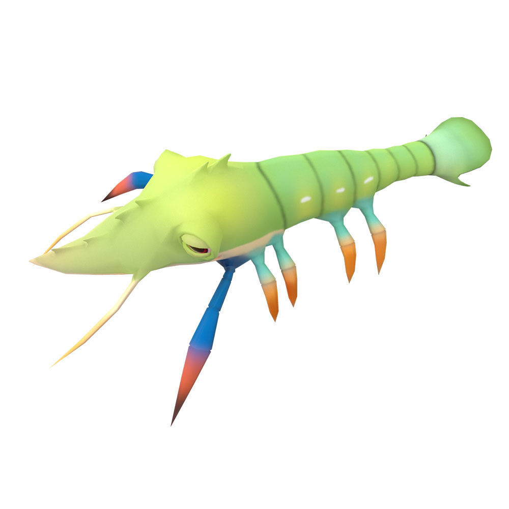 Gaint River Prawn Animated  Low-poly 3D model_3