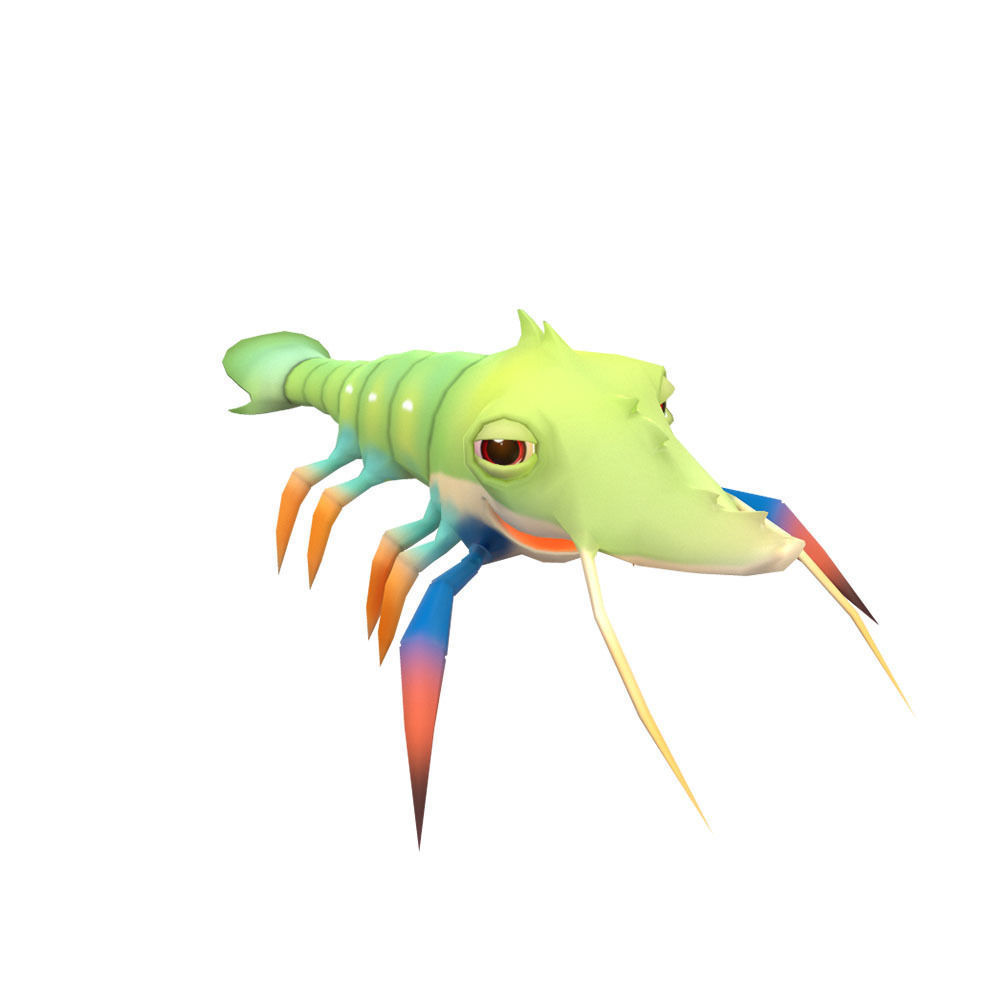 Gaint River Prawn Animated  Low-poly 3D model_2