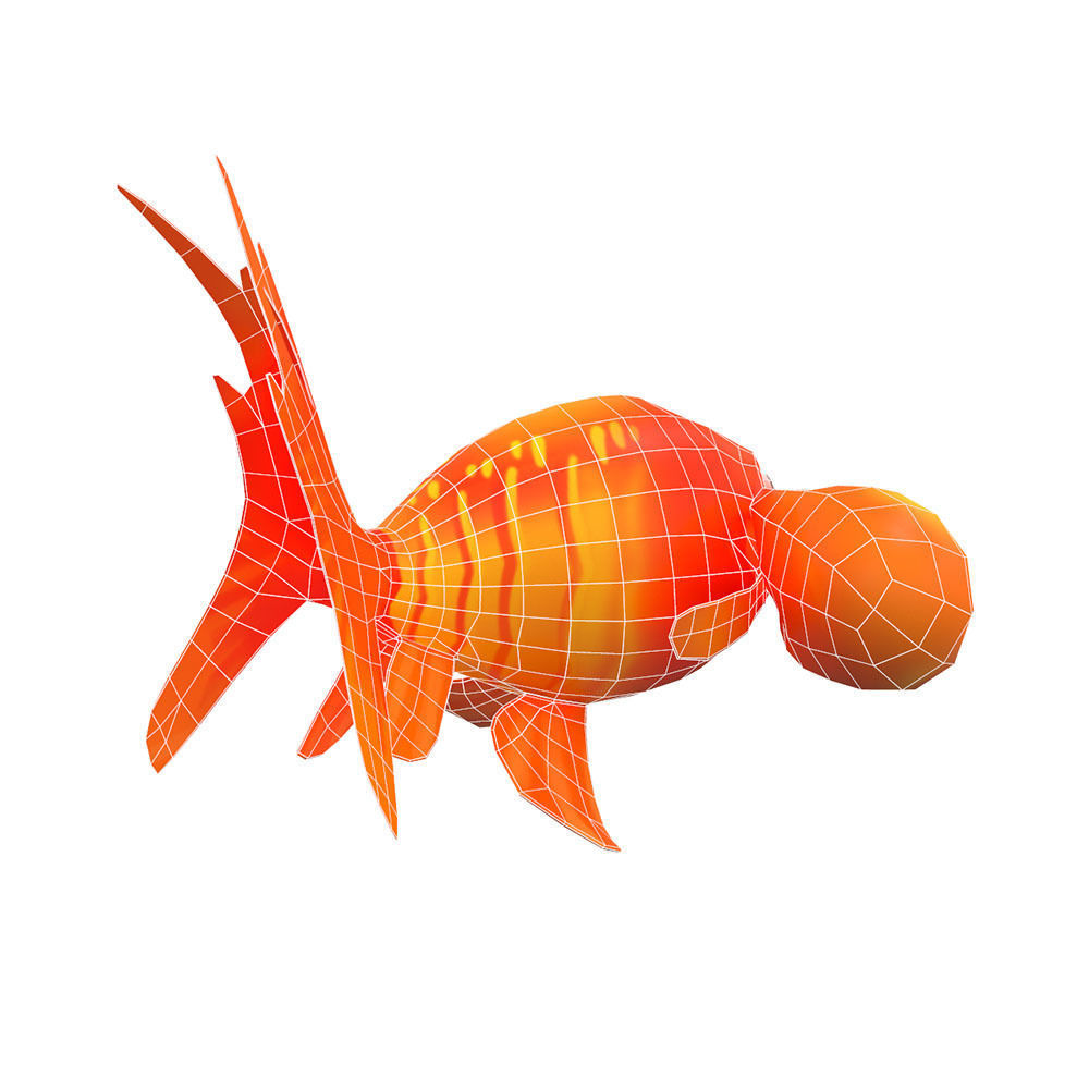 Bubble Eye fish animated   Low-poly 3D model_3