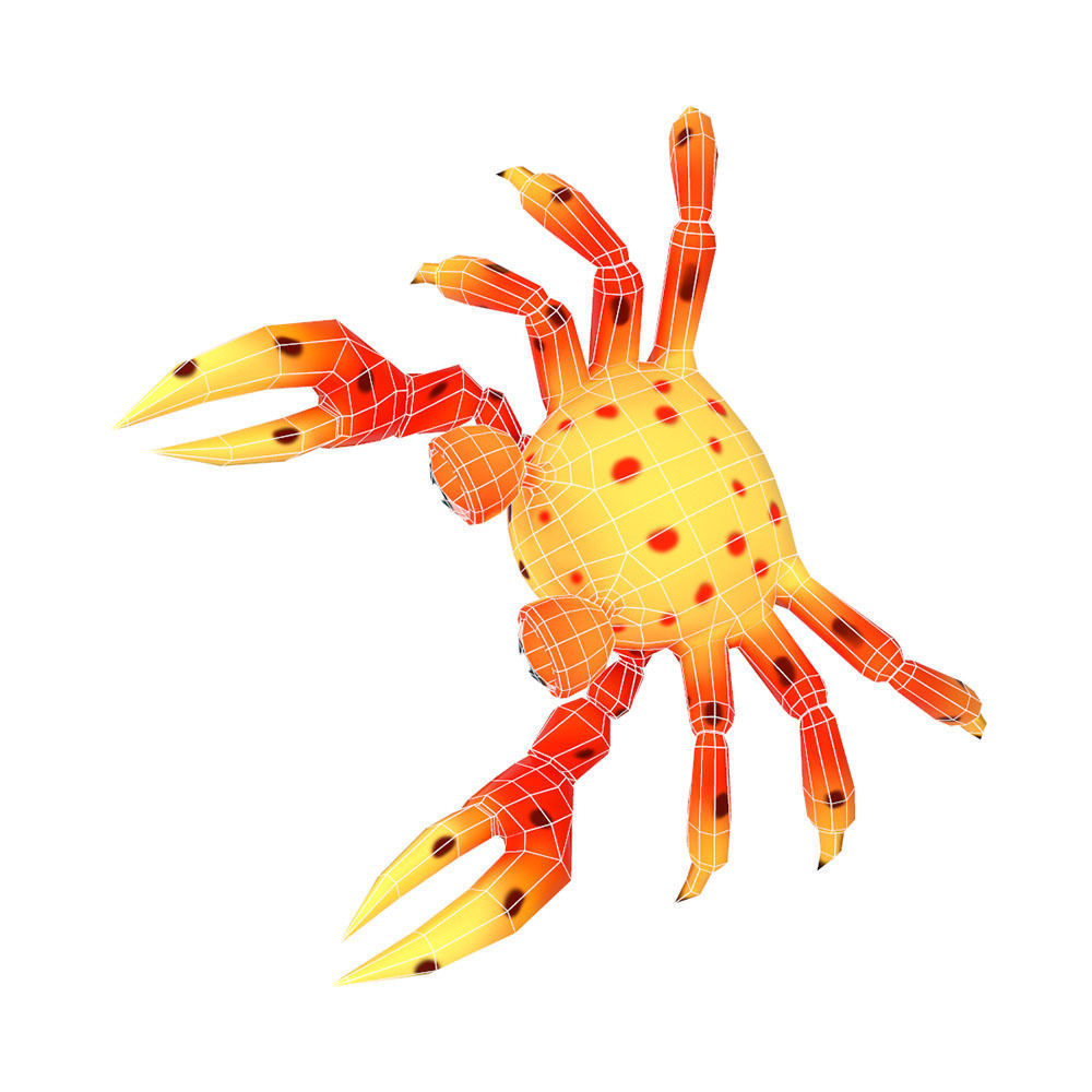 Johnson Fresh Crab Animated  Low-poly 3D model_3