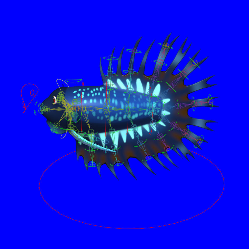 Siamese Fighting fish animated Low-poly 3D model_6