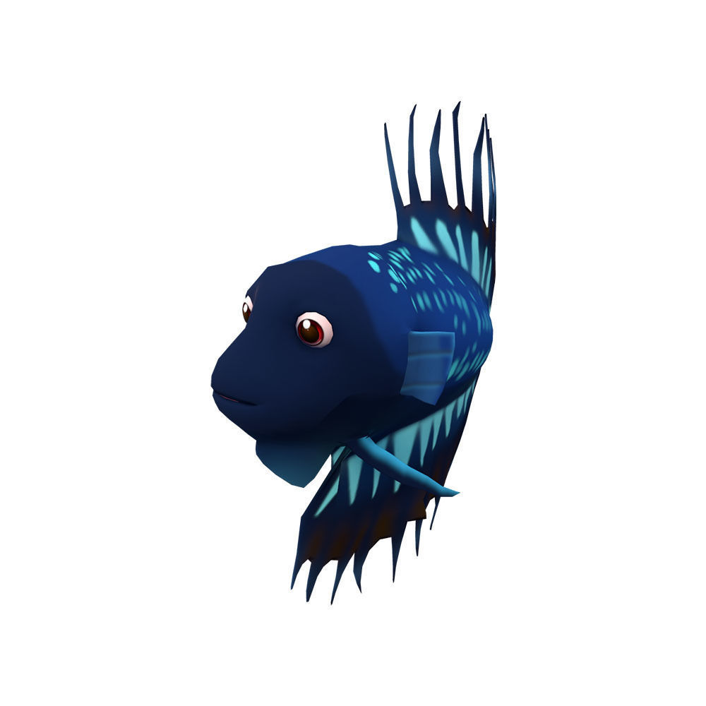 Siamese Fighting fish animated Low-poly 3D model_2