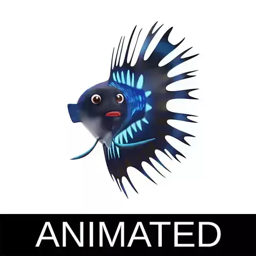 Siamese Fighting fish animated Low-poly 3D model