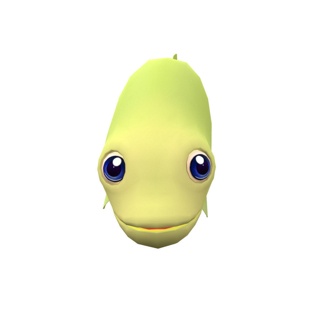 Clown Feather Back fish animated Low-poly 3D model_1