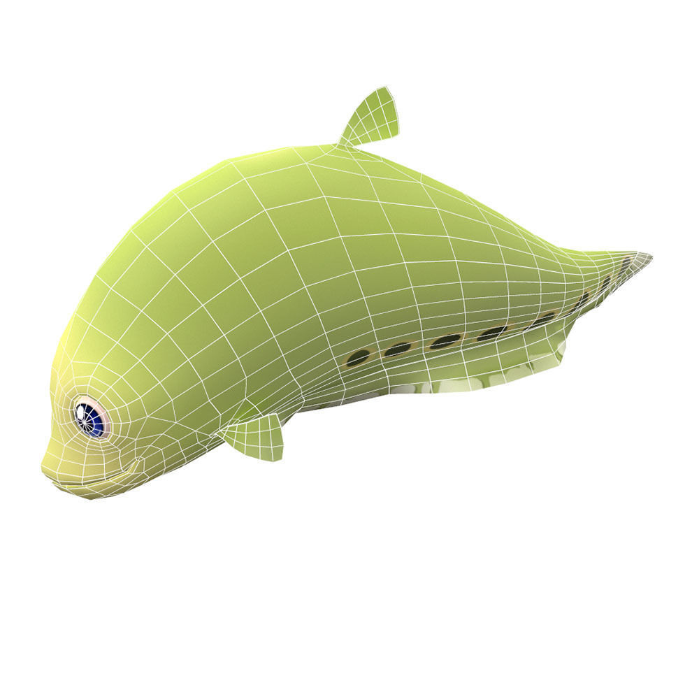 Clown Feather Back fish animated Low-poly 3D model_3