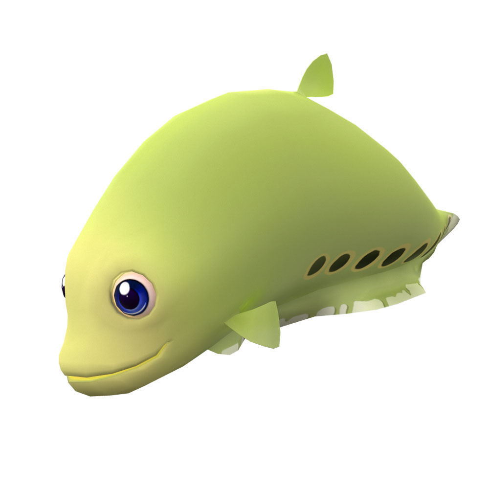 Clown Feather Back fish animated Low-poly 3D model_2