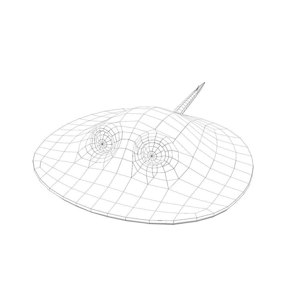 Motoro Stingray fish animated Low-poly 3D model_6