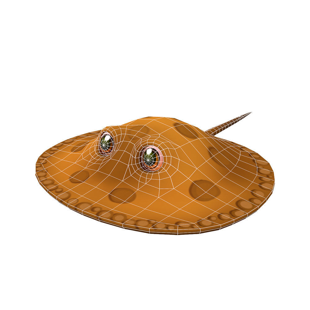 Motoro Stingray fish animated Low-poly 3D model_4