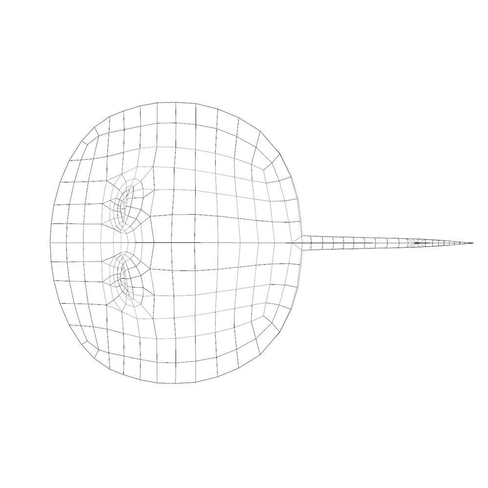 Motoro Stingray fish animated Low-poly 3D model_5