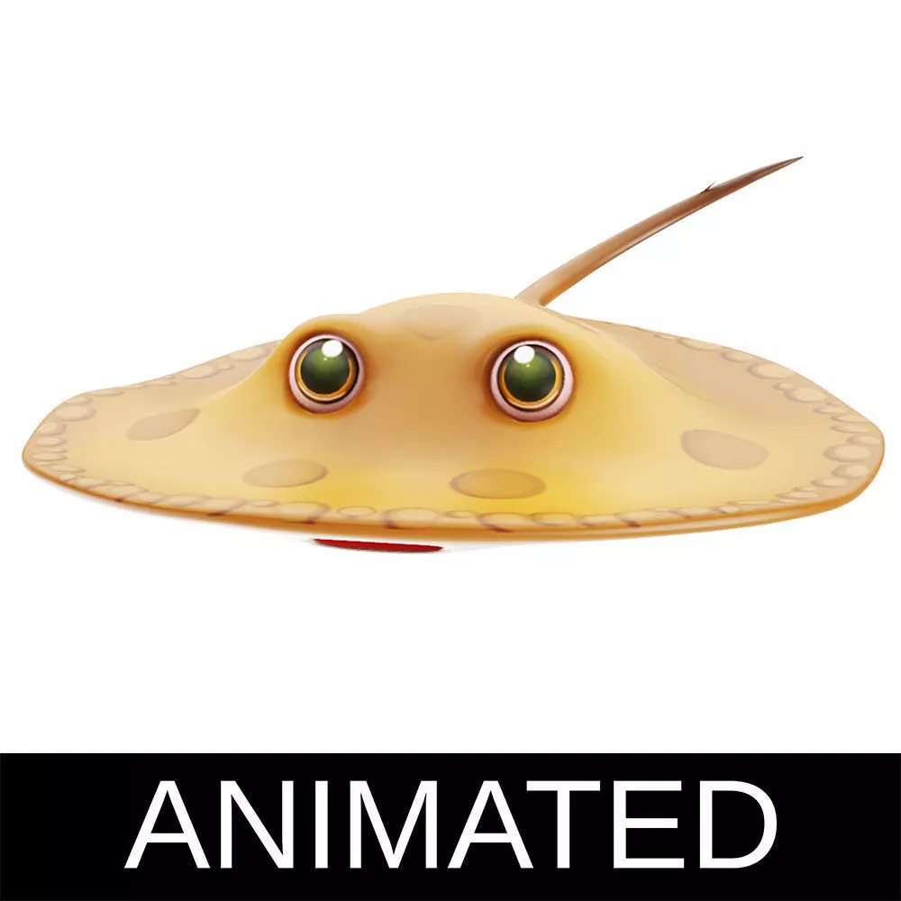Motoro Stingray fish animated Low-poly 3D model_0