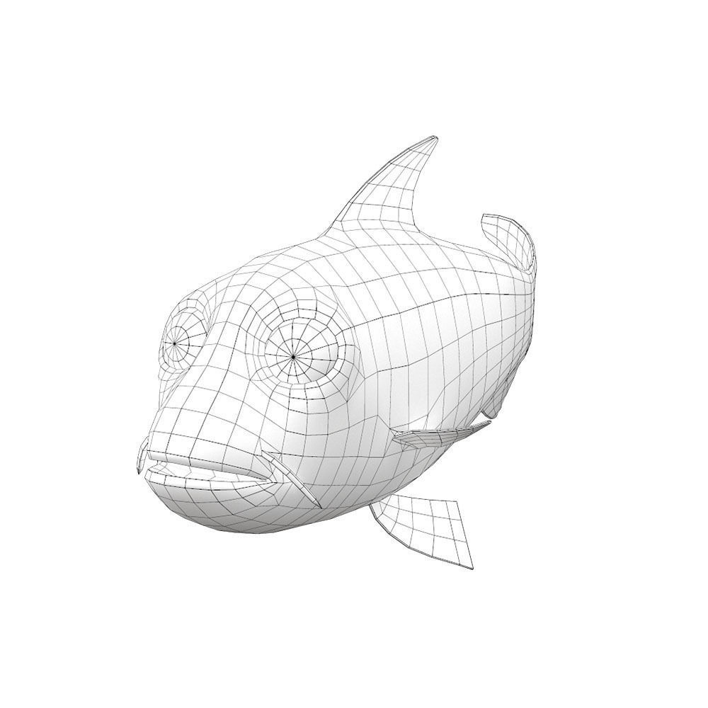 Koi fish animated Low-poly 3D model_6