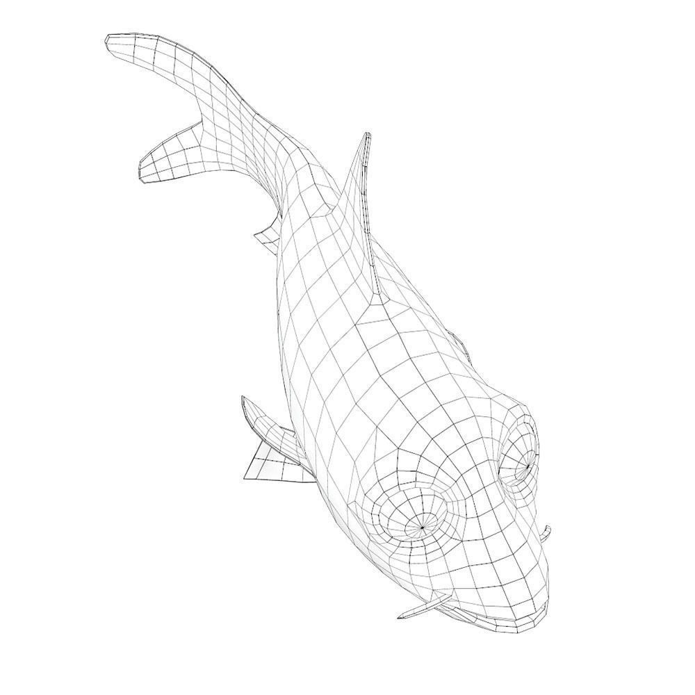 Koi fish animated Low-poly 3D model_5