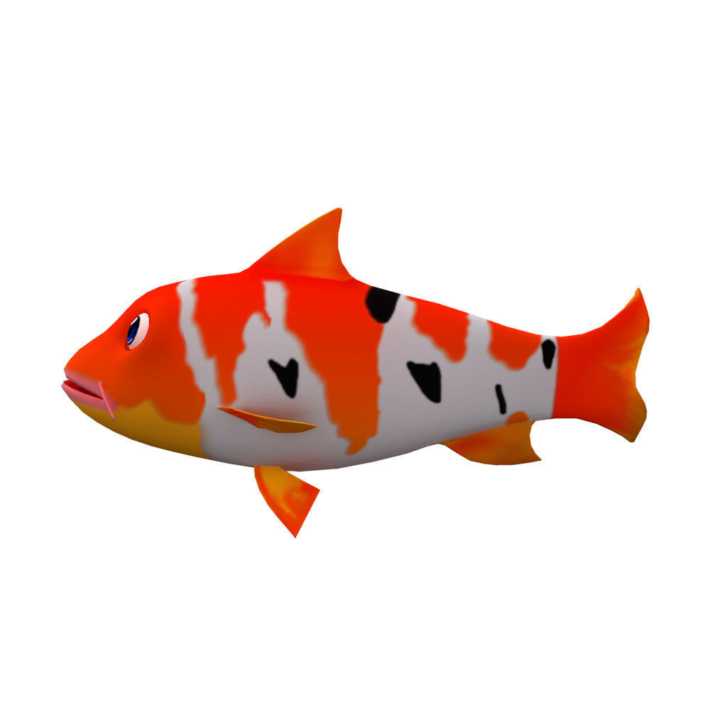 Koi fish animated Low-poly 3D model_1