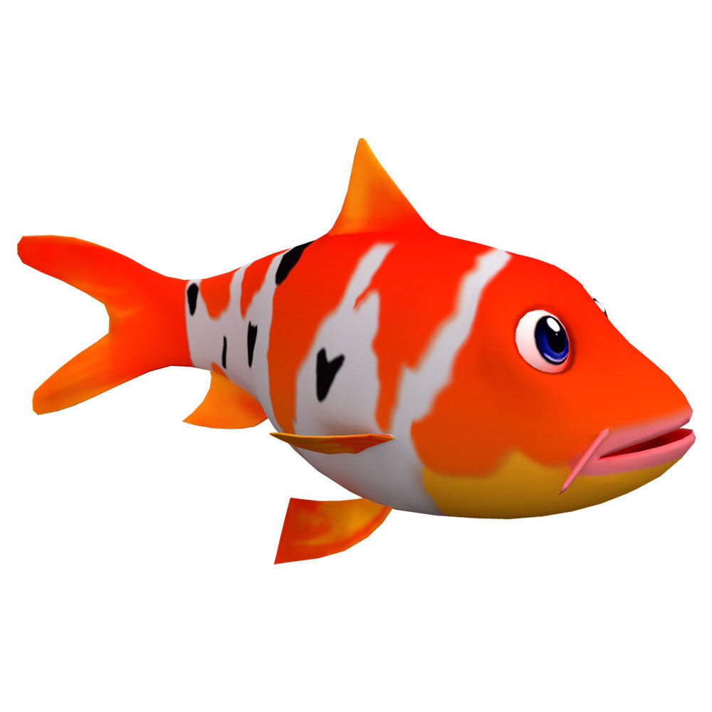 Koi fish animated Low-poly 3D model_2