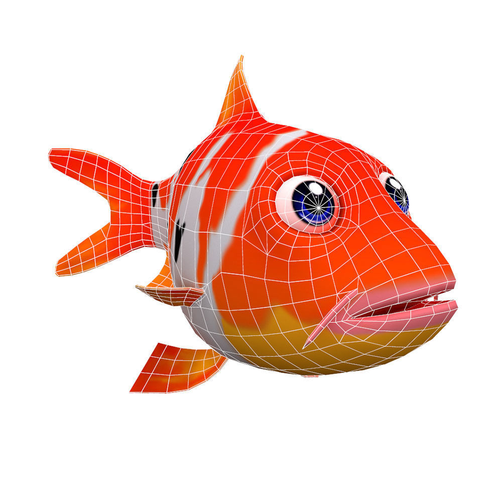 Koi fish animated Low-poly 3D model_4