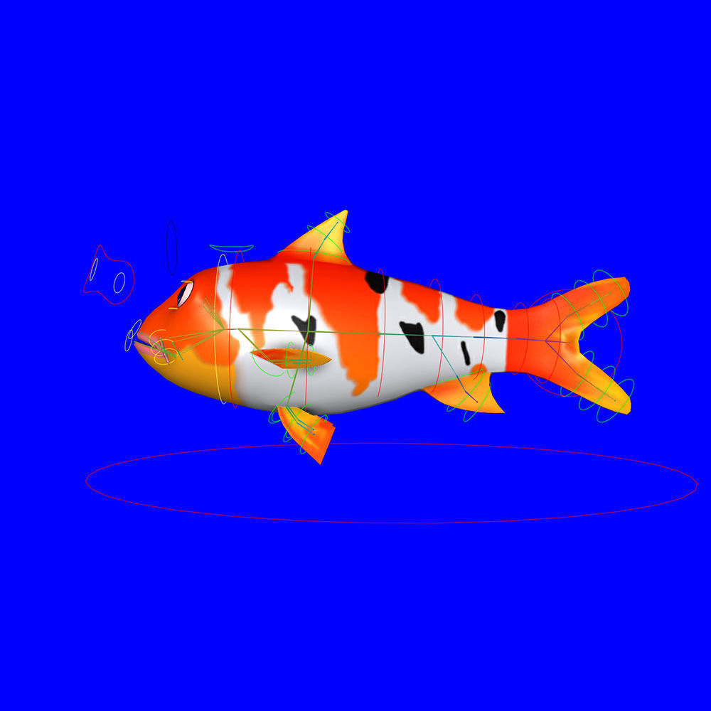 Koi fish animated Low-poly 3D model_8