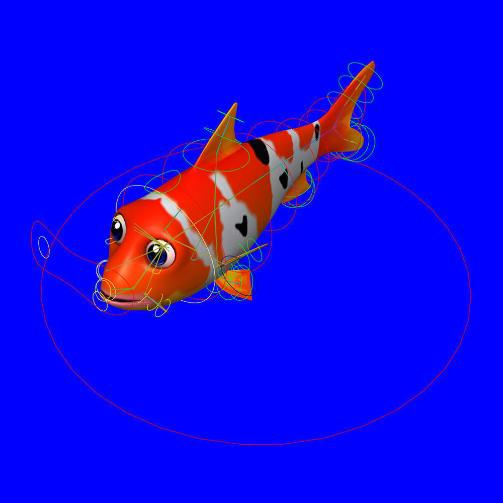 Koi fish animated Low-poly 3D model_7