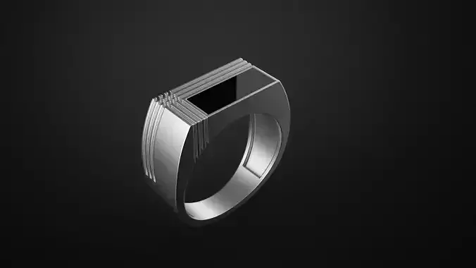  Rectangular stone ring