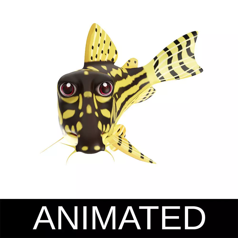 Sterba Corydoras fish animated Low-poly 3D model_0