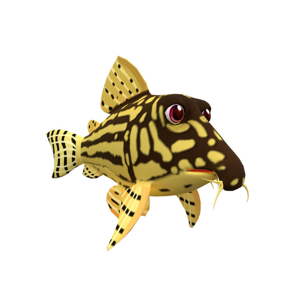 Sterba Corydoras fish animated Low-poly 3D model_2