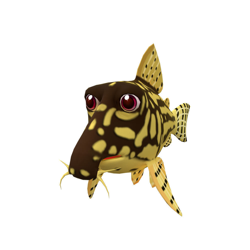 Sterba Corydoras fish animated Low-poly 3D model_1