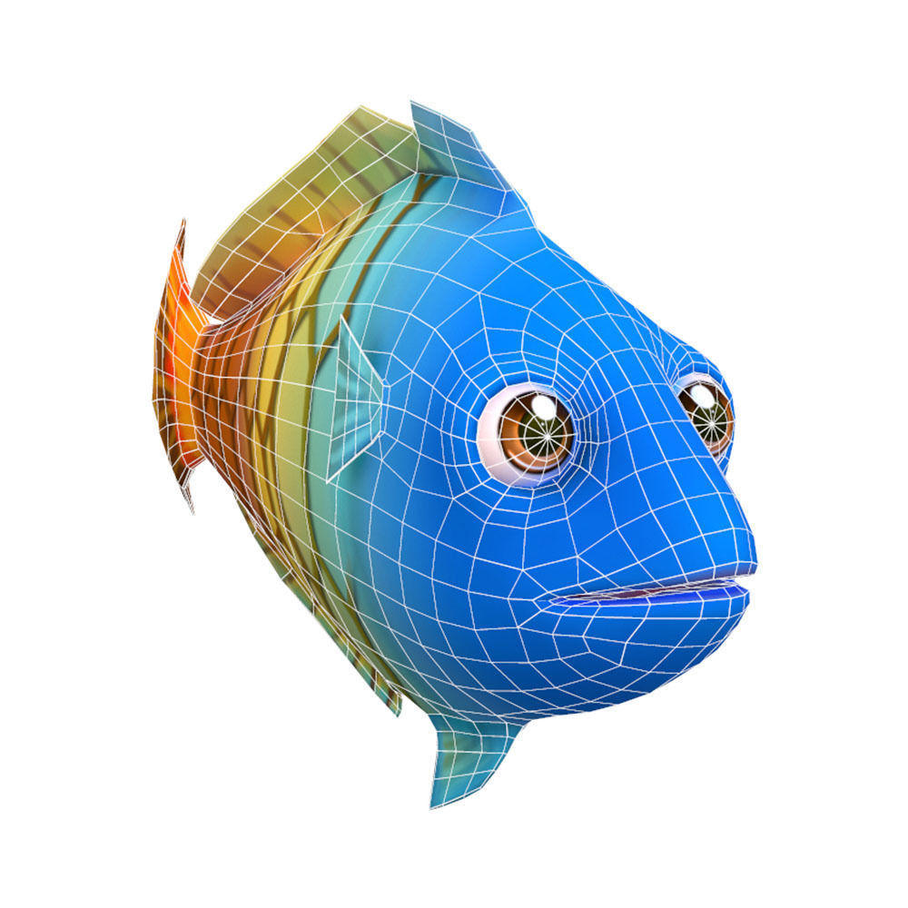 Boesemani Rainbow fish animated Low-poly 3D model_3