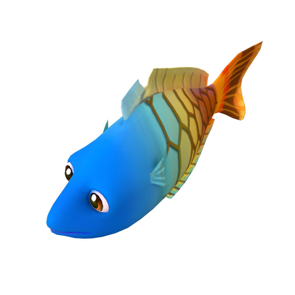 Boesemani Rainbow fish animated Low-poly 3D model_1