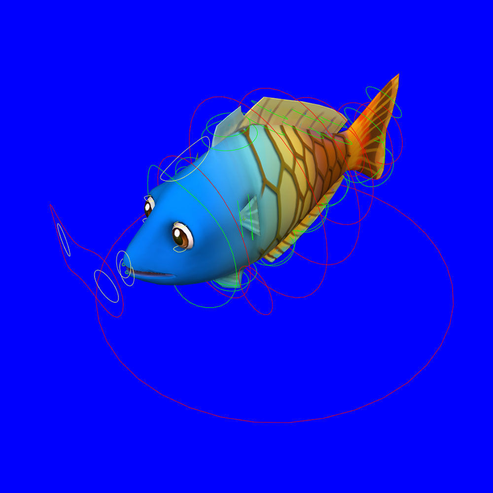 Boesemani Rainbow fish animated Low-poly 3D model_6