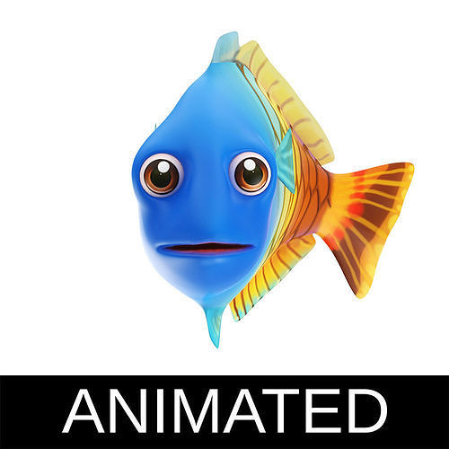 Boesemani Rainbow fish animated Low-poly 3D model