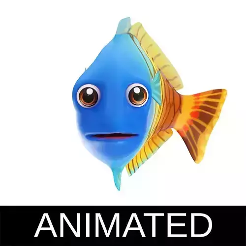 Boesemani Rainbow fish animated Low-poly 3D model