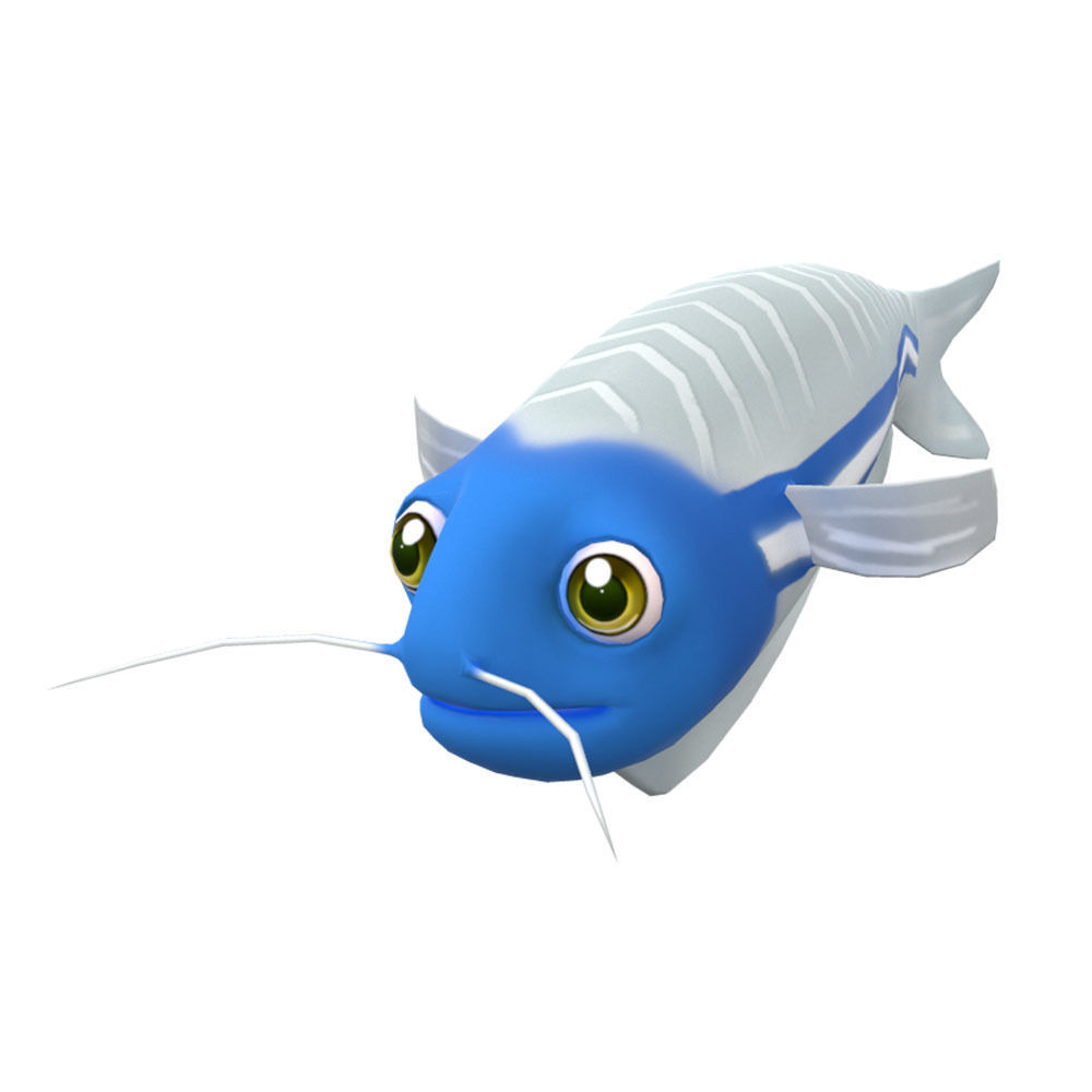 Glass Cat fish animated Low-poly 3D model_4