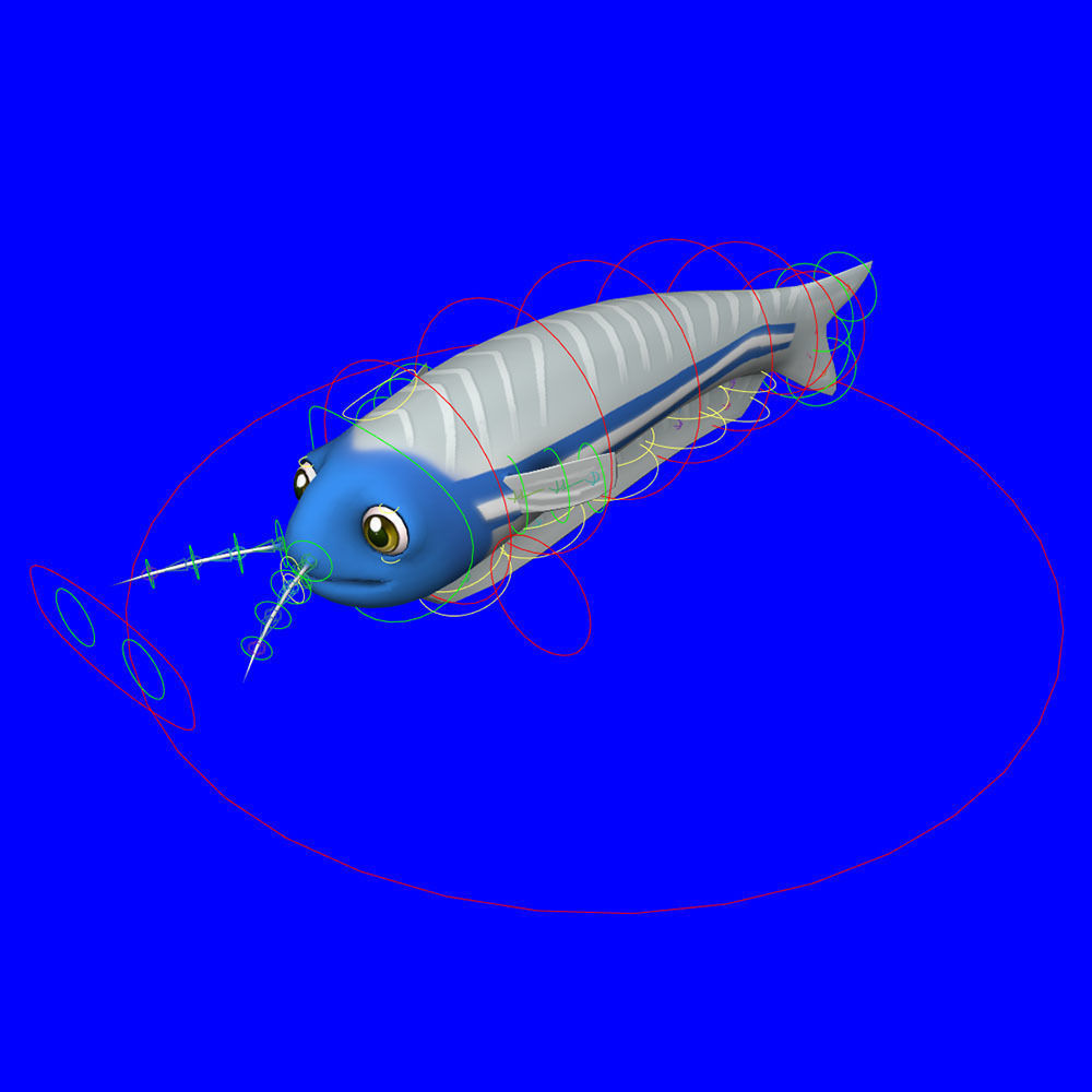 Glass Cat fish animated Low-poly 3D model_5