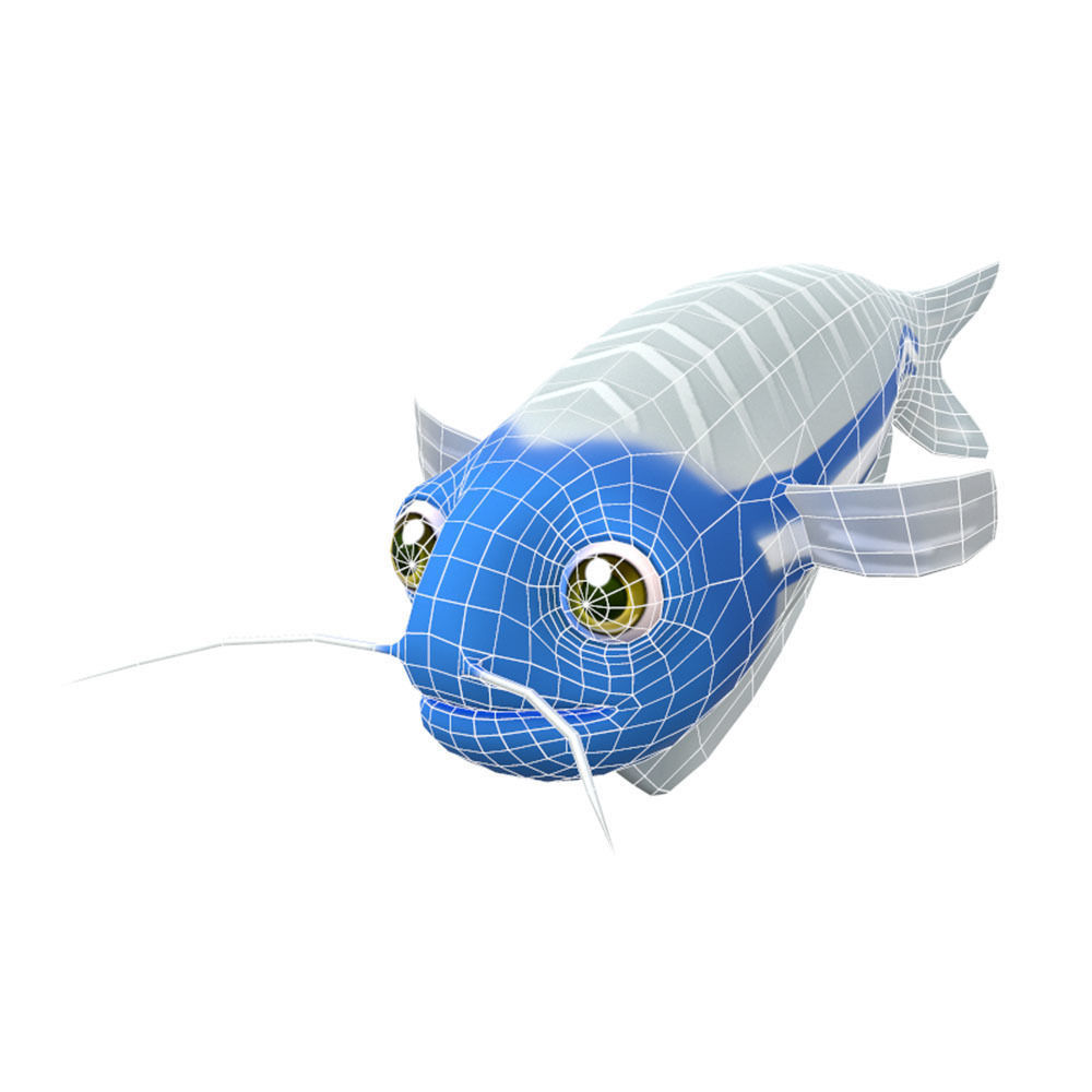 Glass Cat fish animated Low-poly 3D model_3