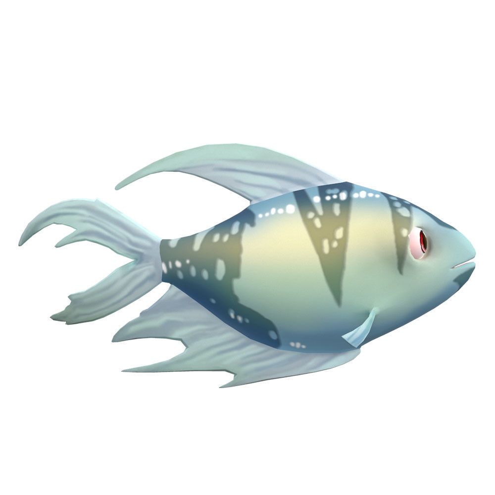Black Skirt Tetra fish animated Low-poly 3D model_2