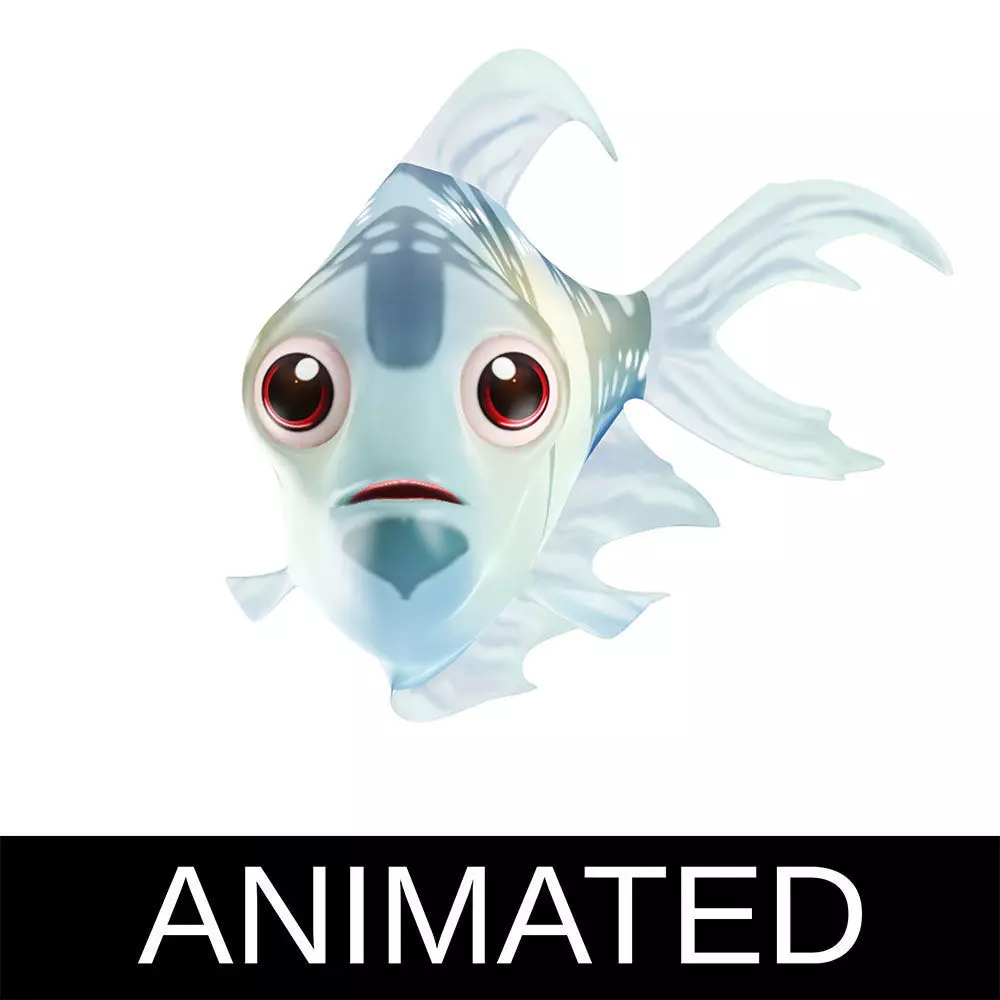 Black Skirt Tetra fish animated Low-poly 3D model_0