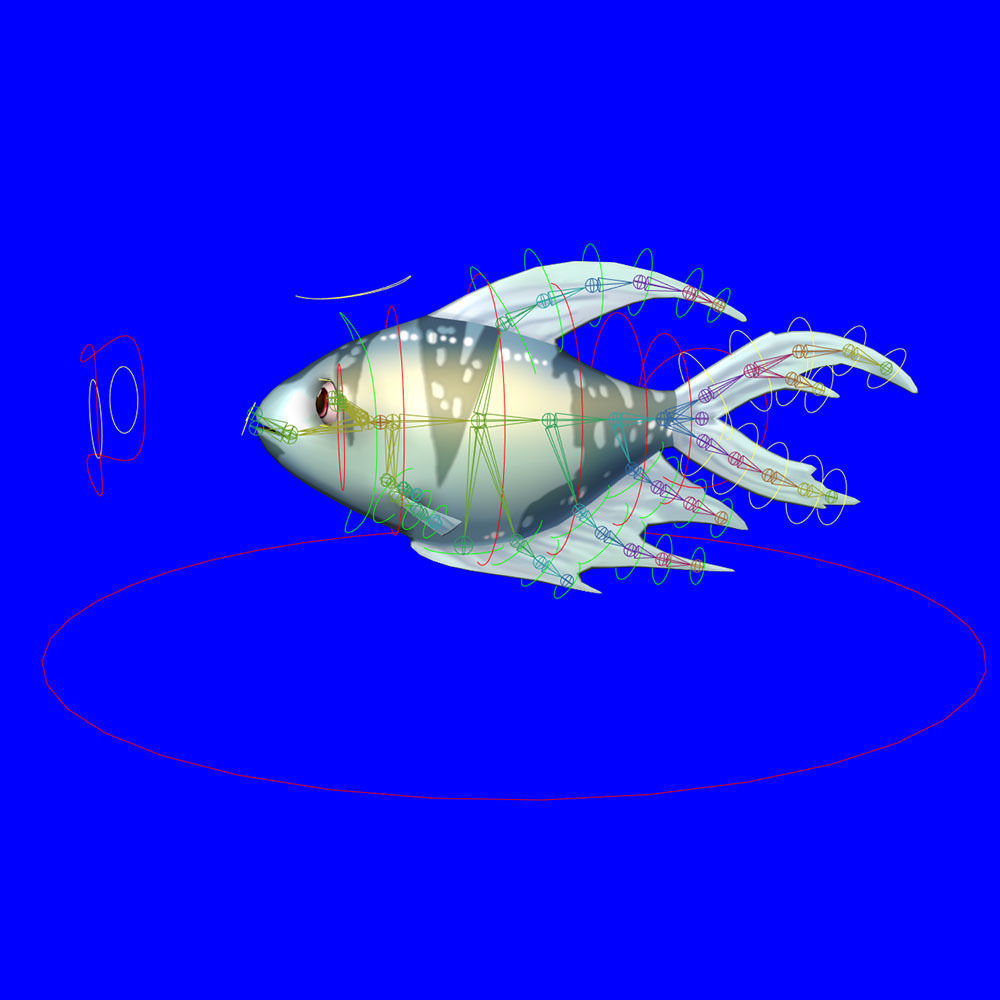 Black Skirt Tetra fish animated Low-poly 3D model_5