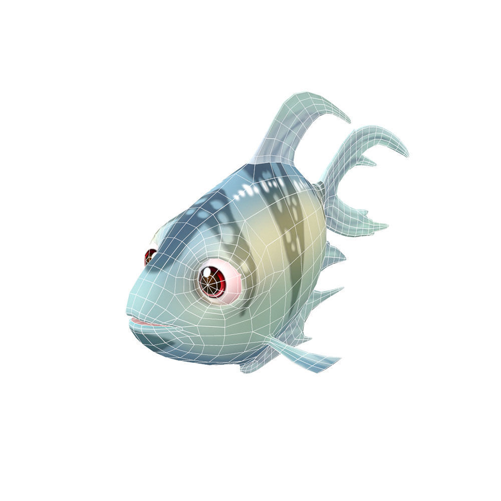 Black Skirt Tetra fish animated Low-poly 3D model_4