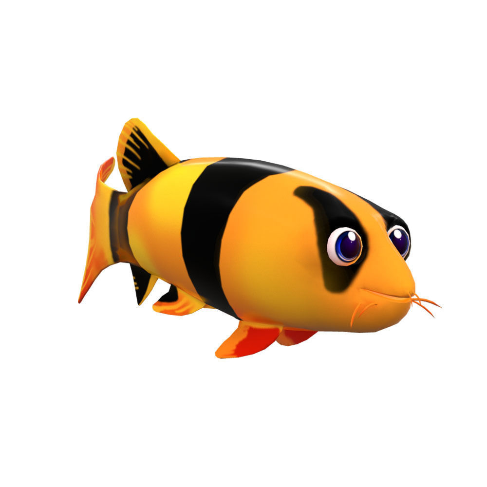 Clown loach fish animated  Low-poly 3D model_1