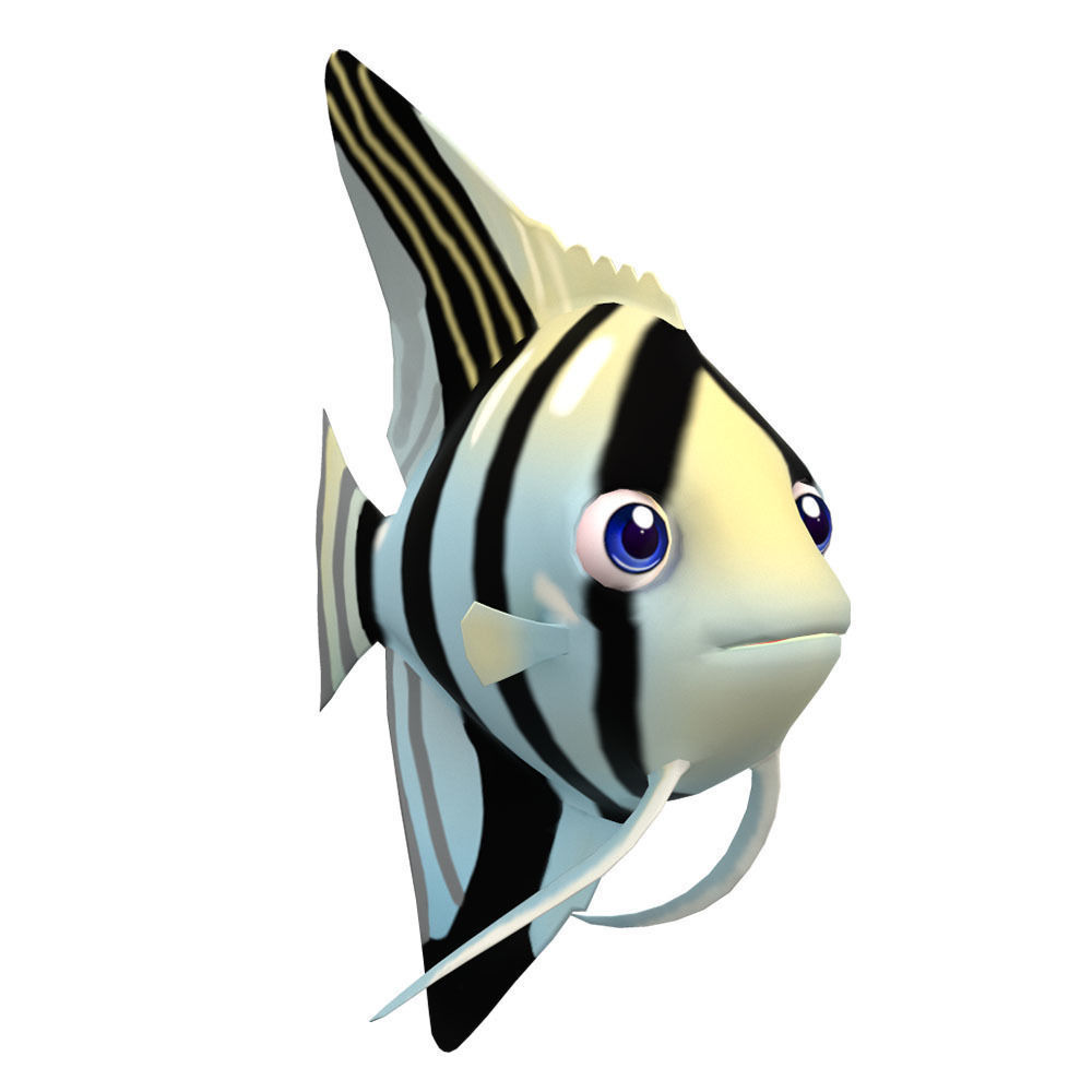 Angel Animated Fish  Low-poly 3D model_2