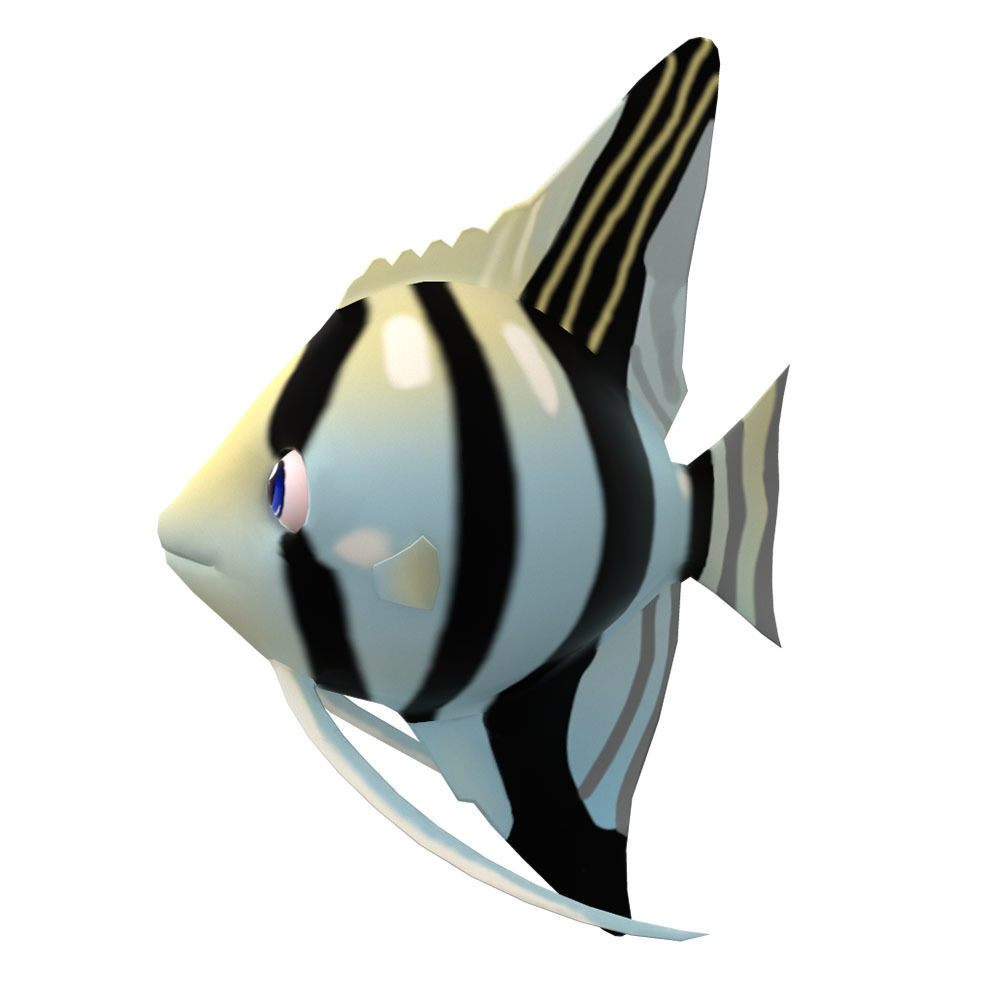 Angel Animated Fish  Low-poly 3D model_3