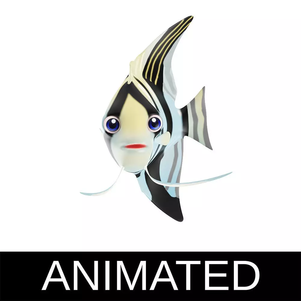 Angel Animated Fish  Low-poly 3D model_0