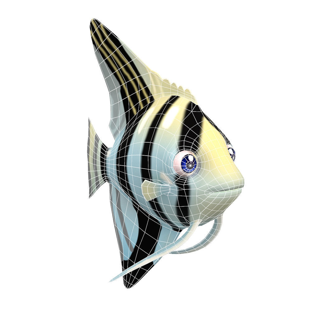 Angel Animated Fish  Low-poly 3D model_5