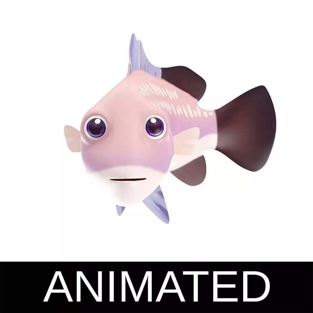 Barramundi Animated Fish  Low-poly 3D model_0